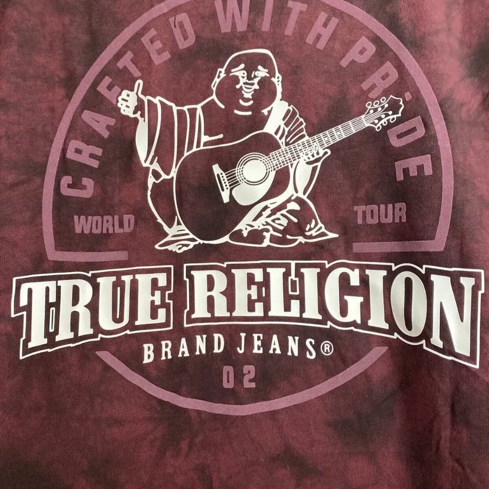 True Religion Men's Red MARBLE SS HS CREW NECK T-‎ Size XL, MSRP:$69.00 NWT